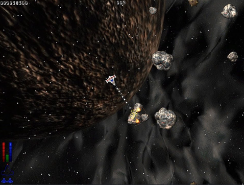 Da game. It's just asteroids. iirc the reason for it being abandonware was because it was criticized, by others or MVP themselves, for being just another asteroids clone. It's sad, because apparently it had an editor and a whole array of new things for the full version. I'll never be able to see it.